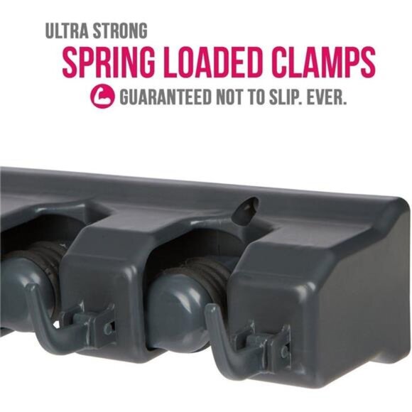 Wall-Mounted Broom Holder - Garden‎ Tool & Utility Organizer with Hooks, 1pack - Picture 4 of 7